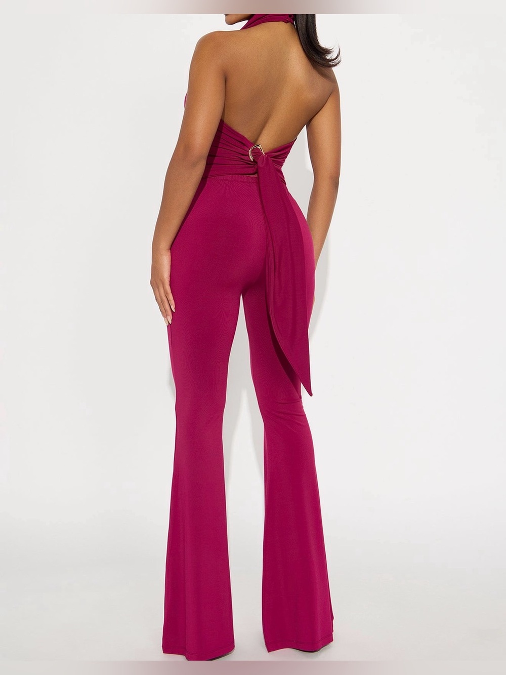 Fashion Nova Magenta Halter Flare Set of 2 - Picture 3 of 4